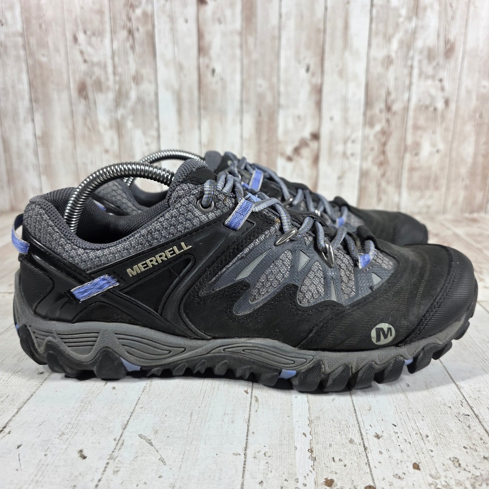 Merrell All Out Blaze Women 11 Black Silver Blue Hiking Shoes J24648 Vibram